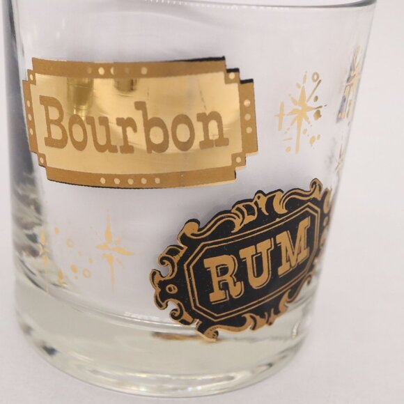 4 West Virginia Glass Co. Liquor Labels Double Old Fashioned Glasses Vtg MCM - Picture 11 of 16